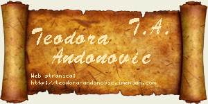 Teodora Andonović vizit kartica